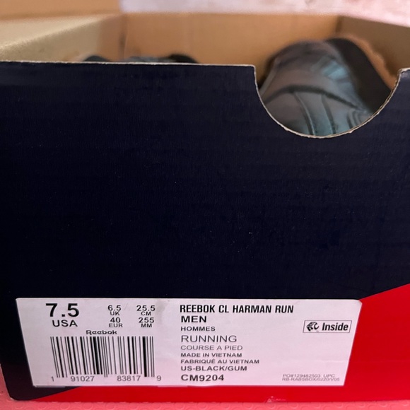 Reebok CL Harman Run shoes 7.5 men’s black - Picture 4 of 5